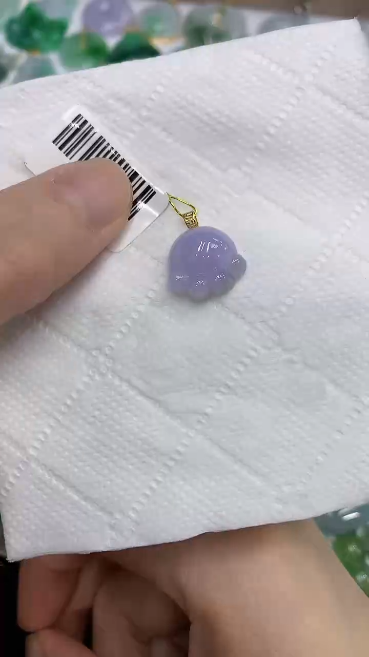 颈饰18K金镶嵌翡翠a货支持复检百元以上9元证书费自理