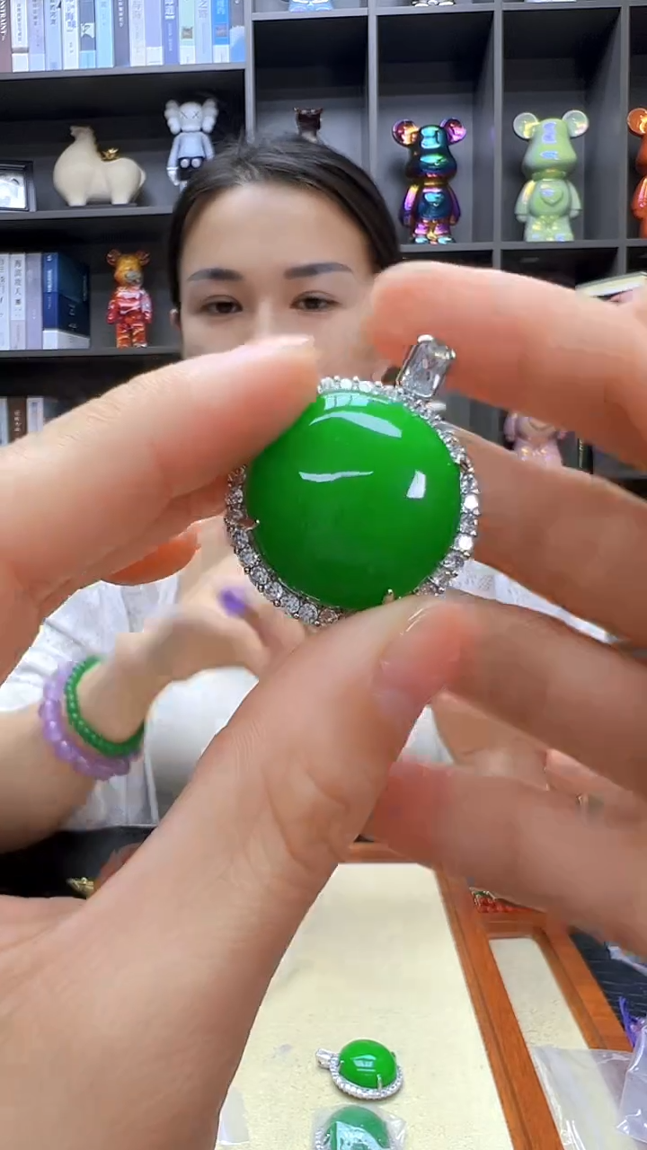 翡翠银S925镶嵌颈饰丹丹diy劲饰