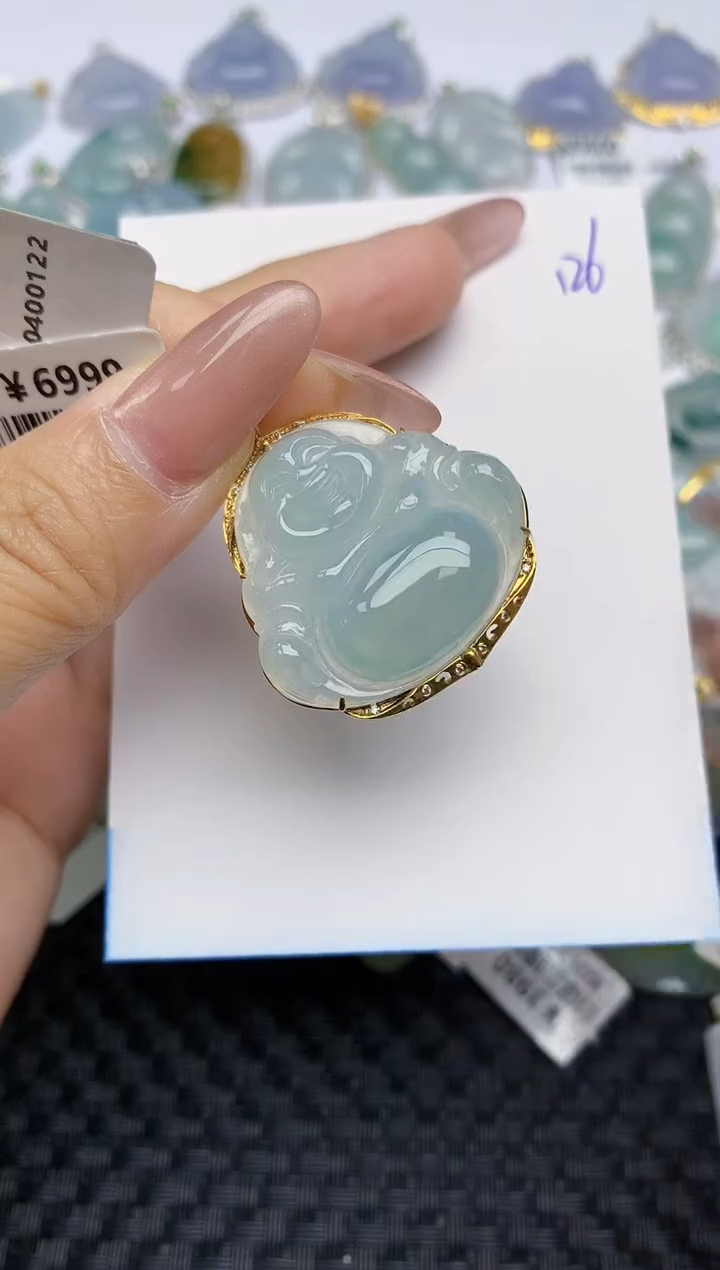 【闪购商品】翡翠颈饰18K金镶嵌天然A货翡翠 126