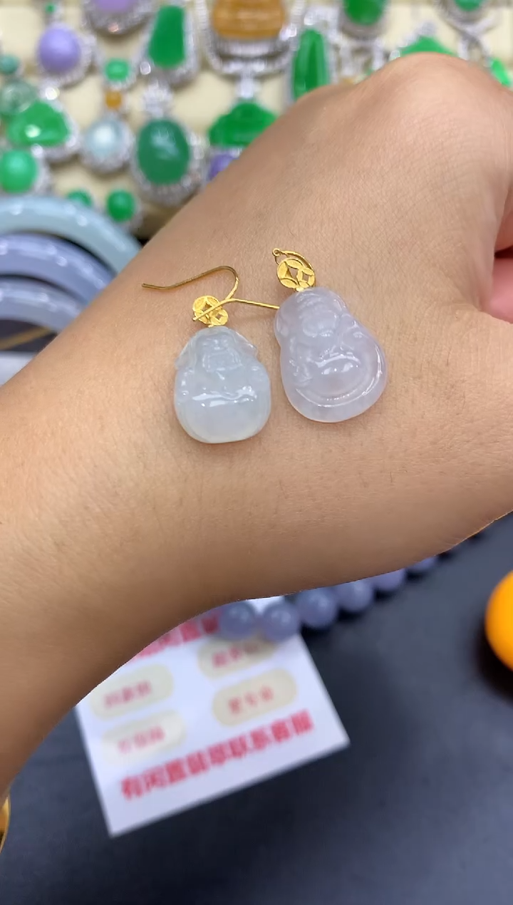 18K金镶嵌翡翠耳饰58-中国好珍宝