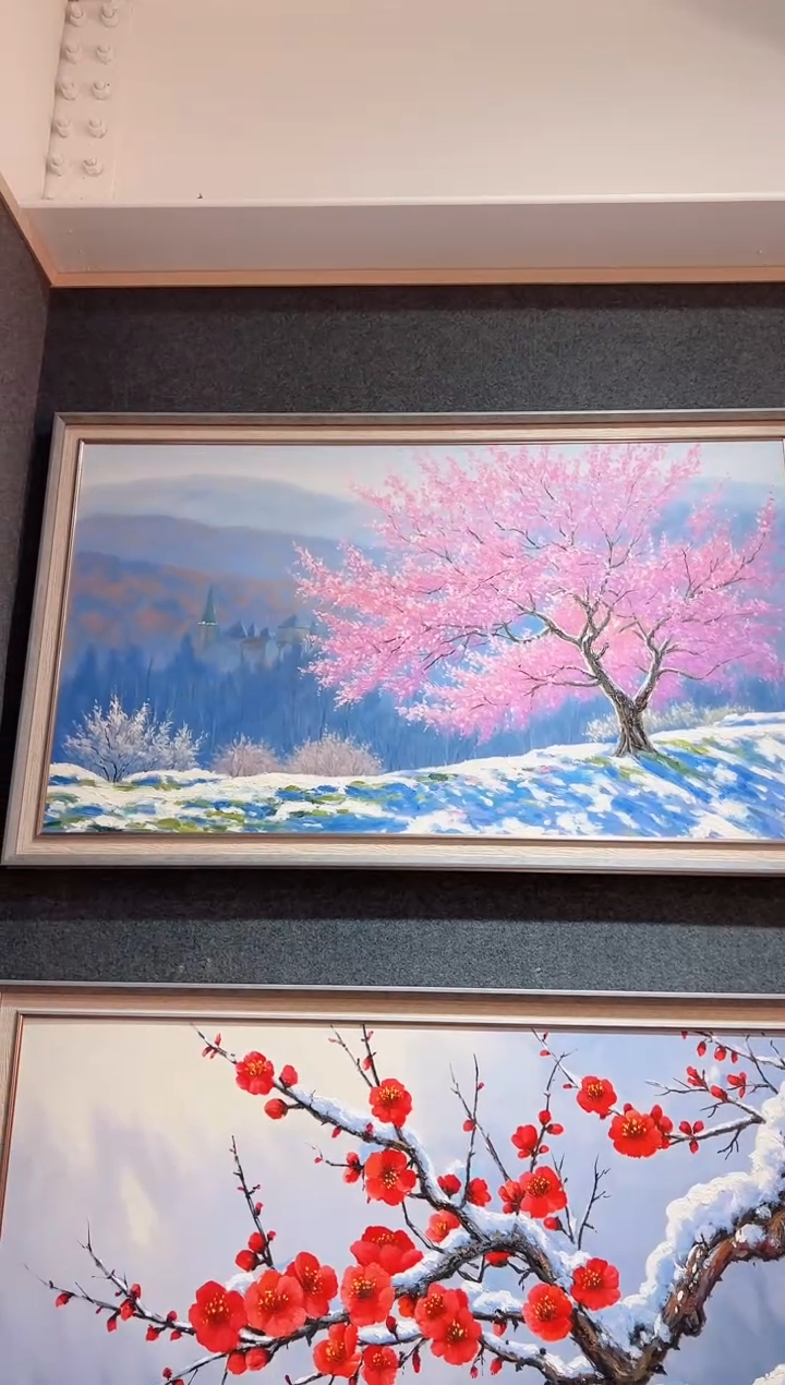 【闪购商品】油画8号 150*90 樱花-手绘油画