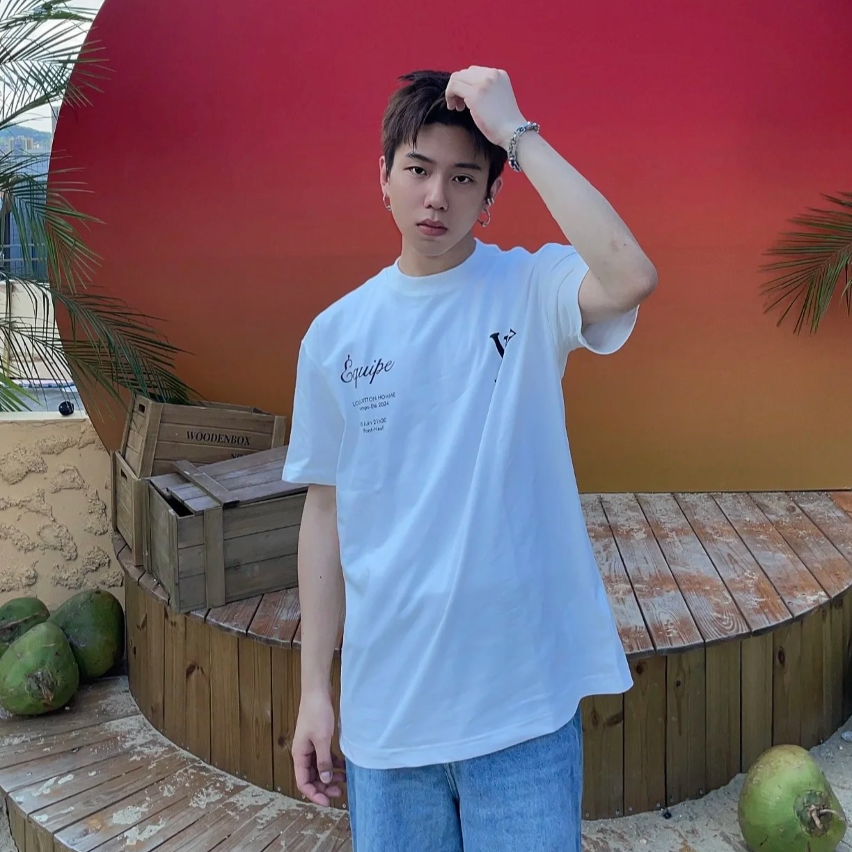 新款男女联名情侣L正品v男女夏季T恤