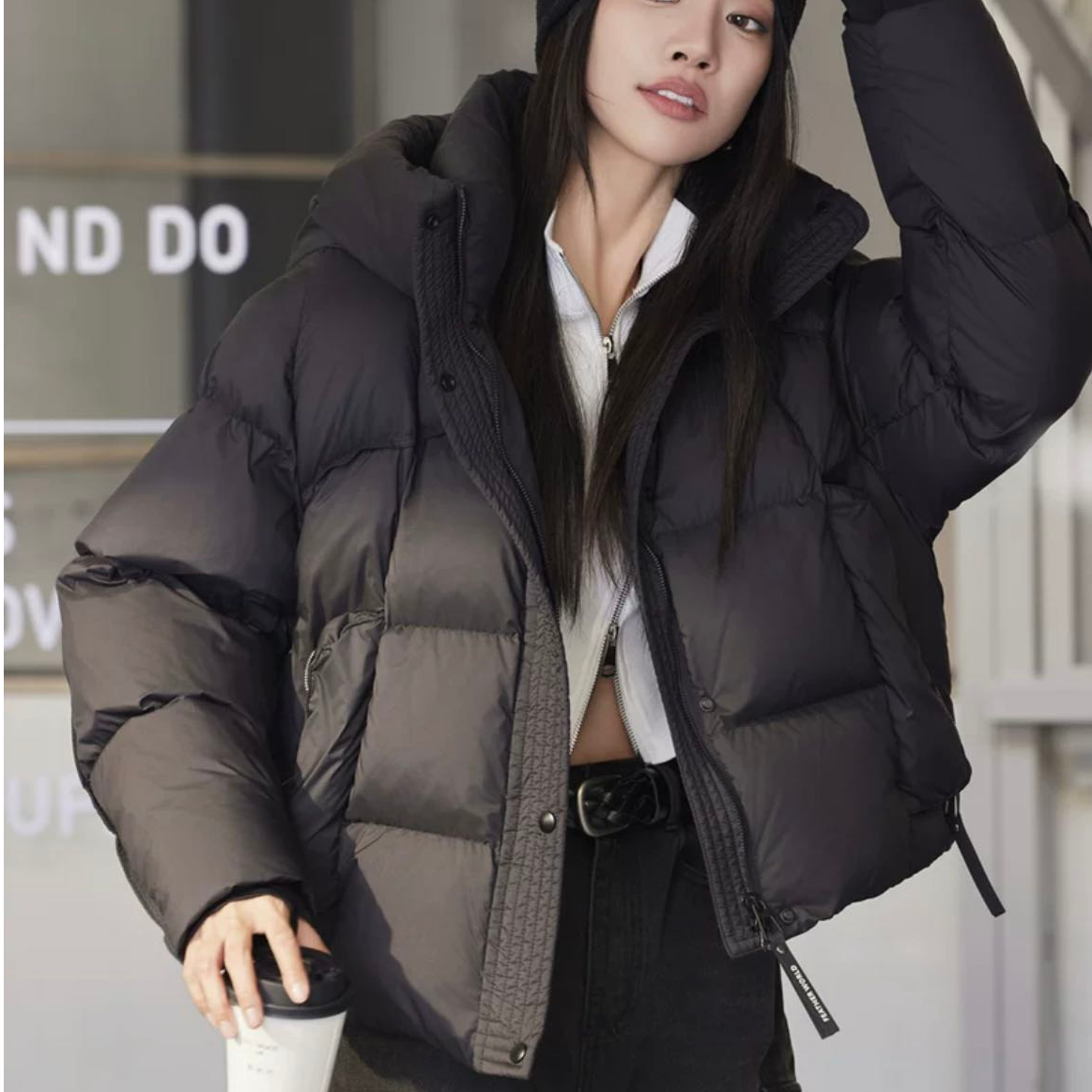口袋拉链斯特拉2025新款韩版连帽短款加厚面包服