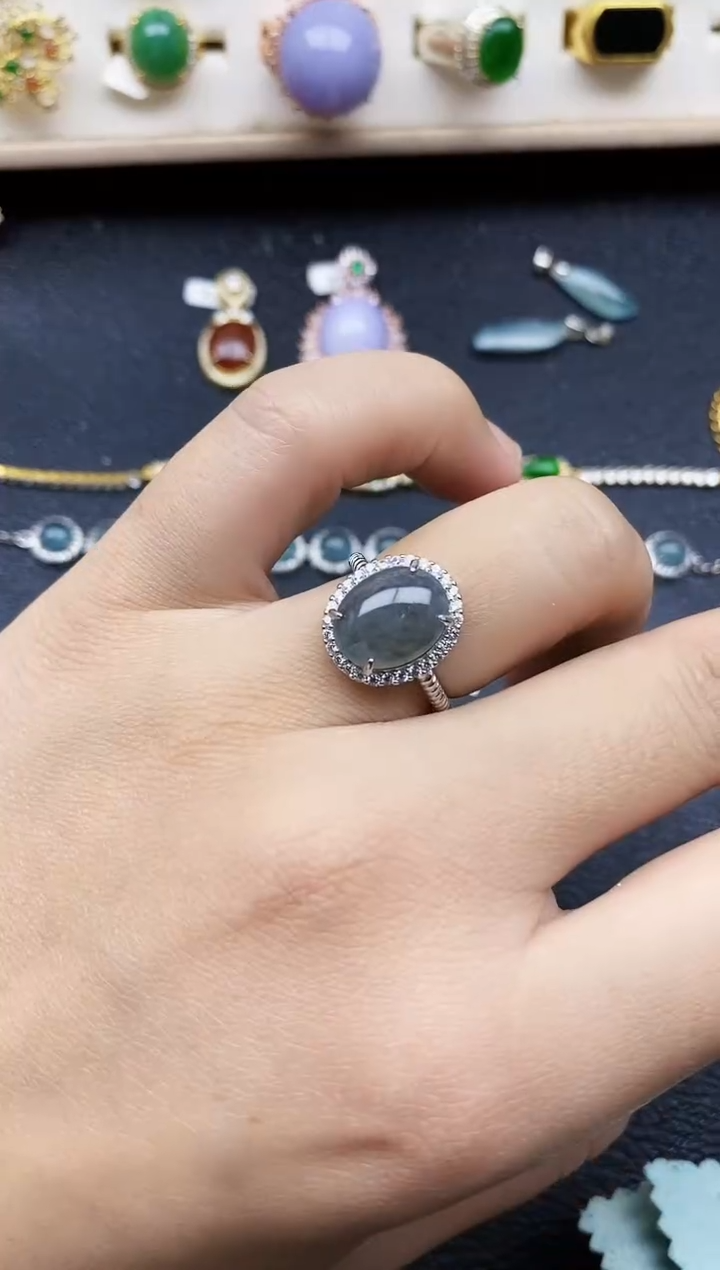 【闪购商品】翡翠戒指银S925镶嵌11111