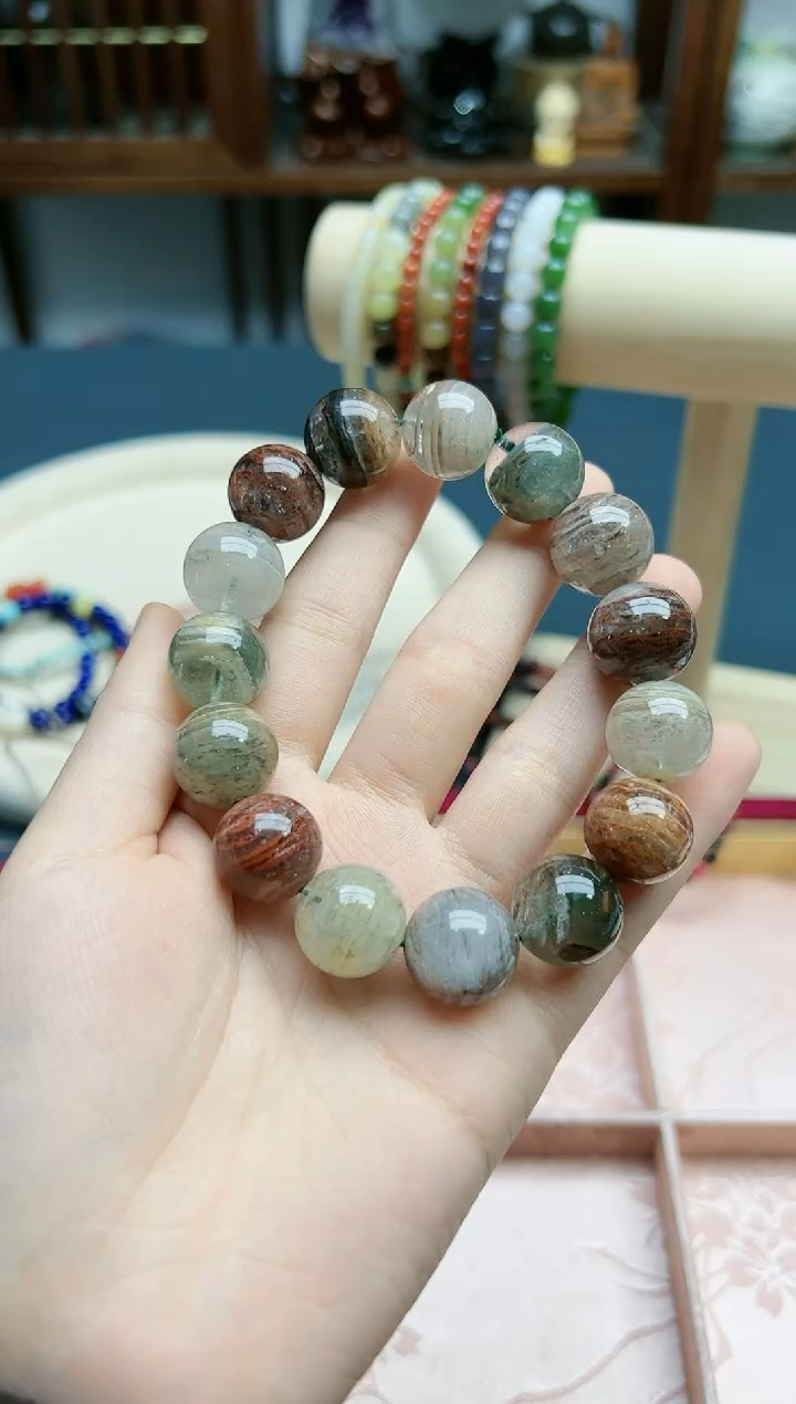 【闪购商品】水晶手串未镶嵌幽灵水晶15mm手串*1 ZD