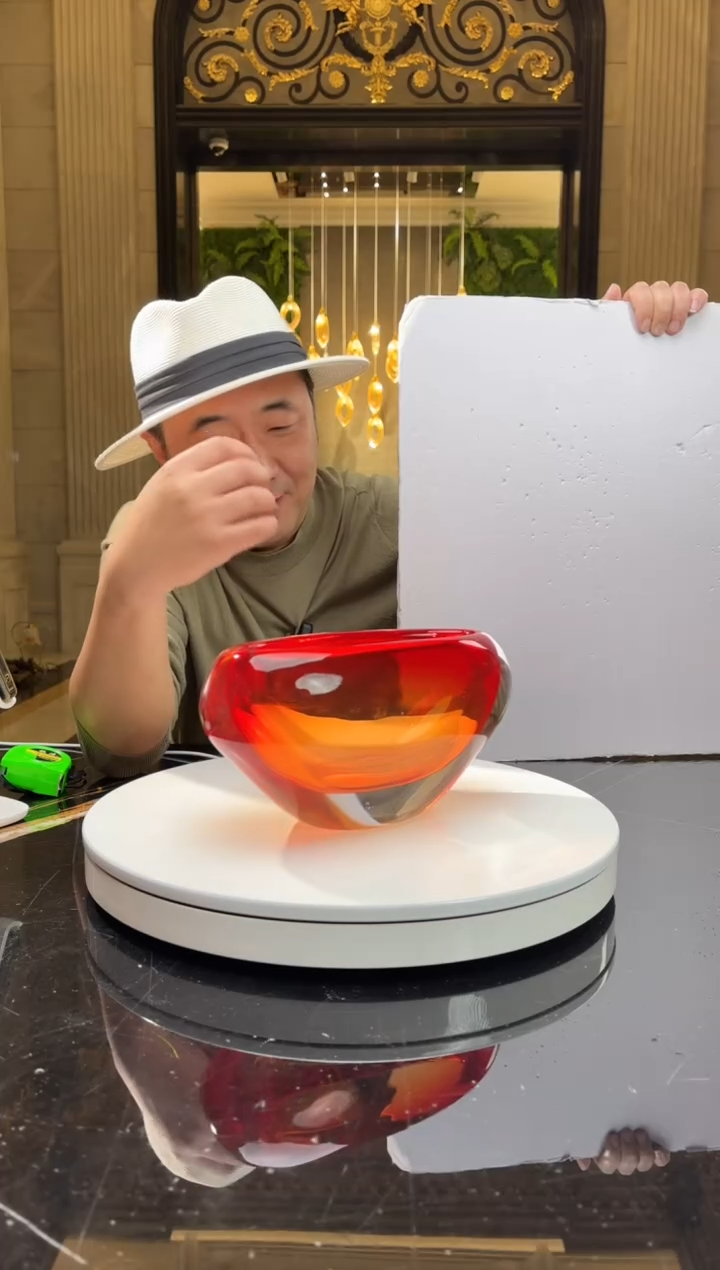 【闪购商品】摆件AJ03219宝石红元宝收纳碗