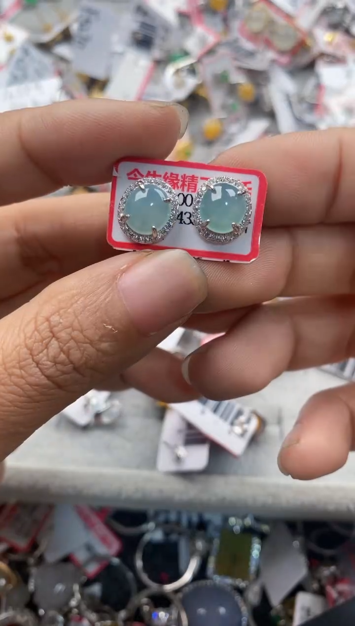 银S925镶嵌戒指翡翠1010---3