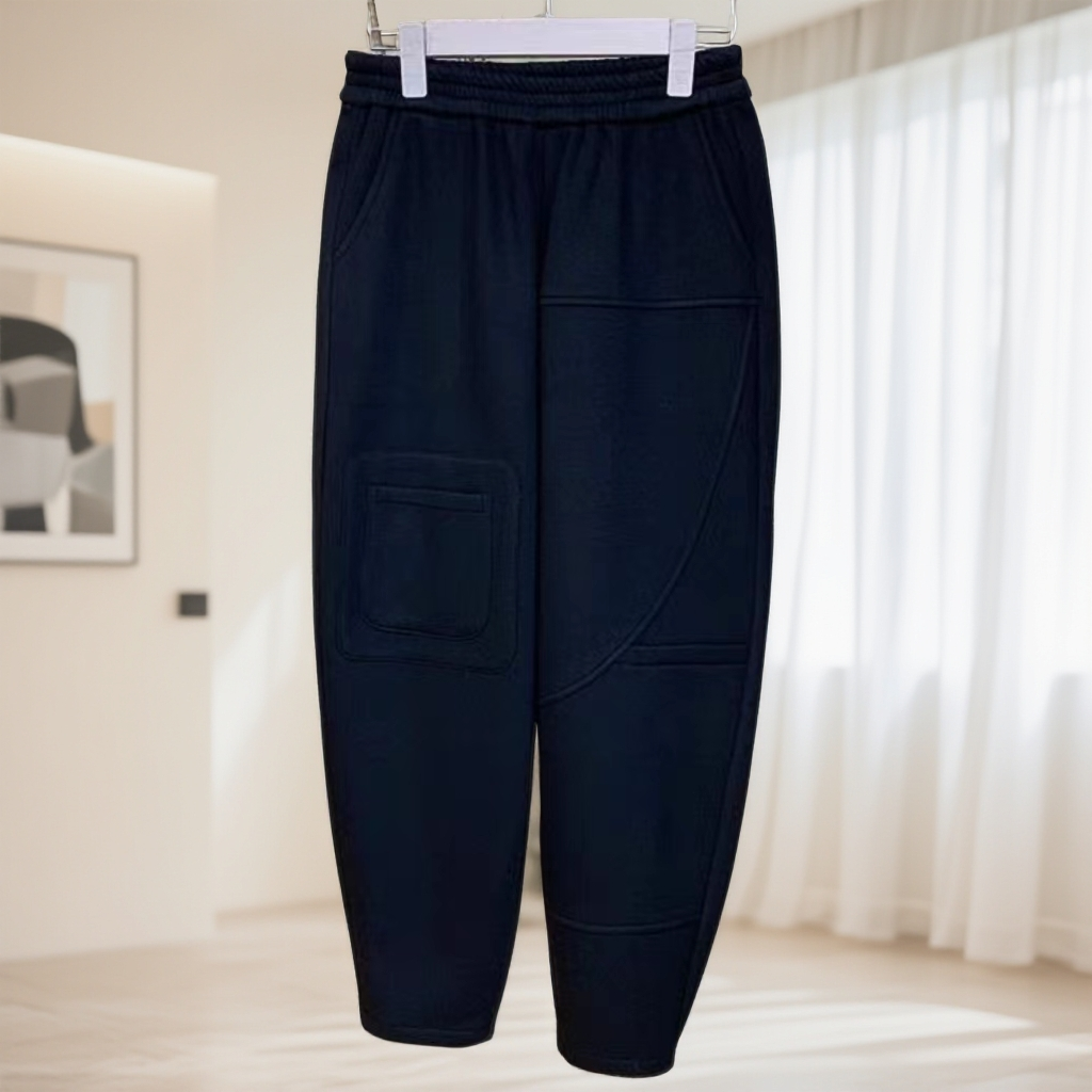 2025冬季新款【加绒】抽绳休闲口袋卫裤哈伦萝卜裤0283*