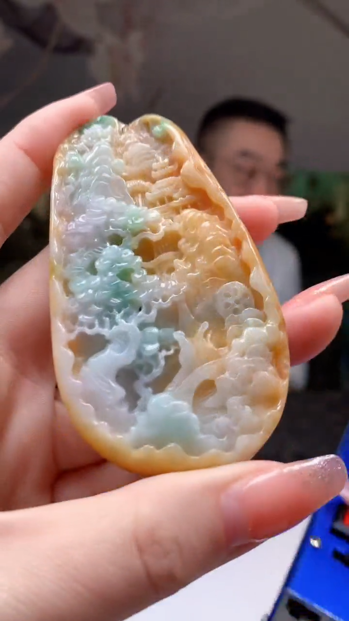 【闪购商品】定制翡翠未镶嵌1044ry-毛货挂件17