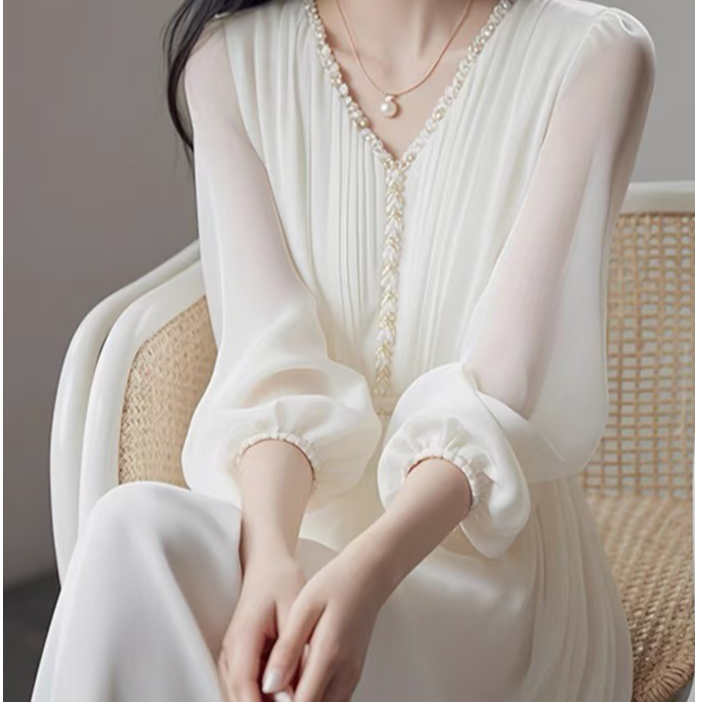 【B01-B20编码点这里】洋气长袖气质法式显瘦连衣裙