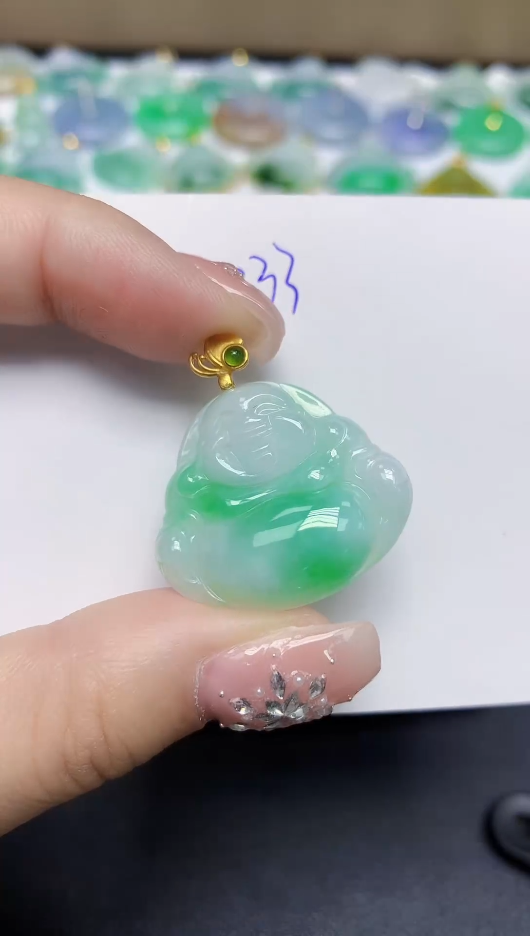 颈饰未镶嵌翡翠天然缅甸翡翠A货翡翠百元以上9元证书费自理