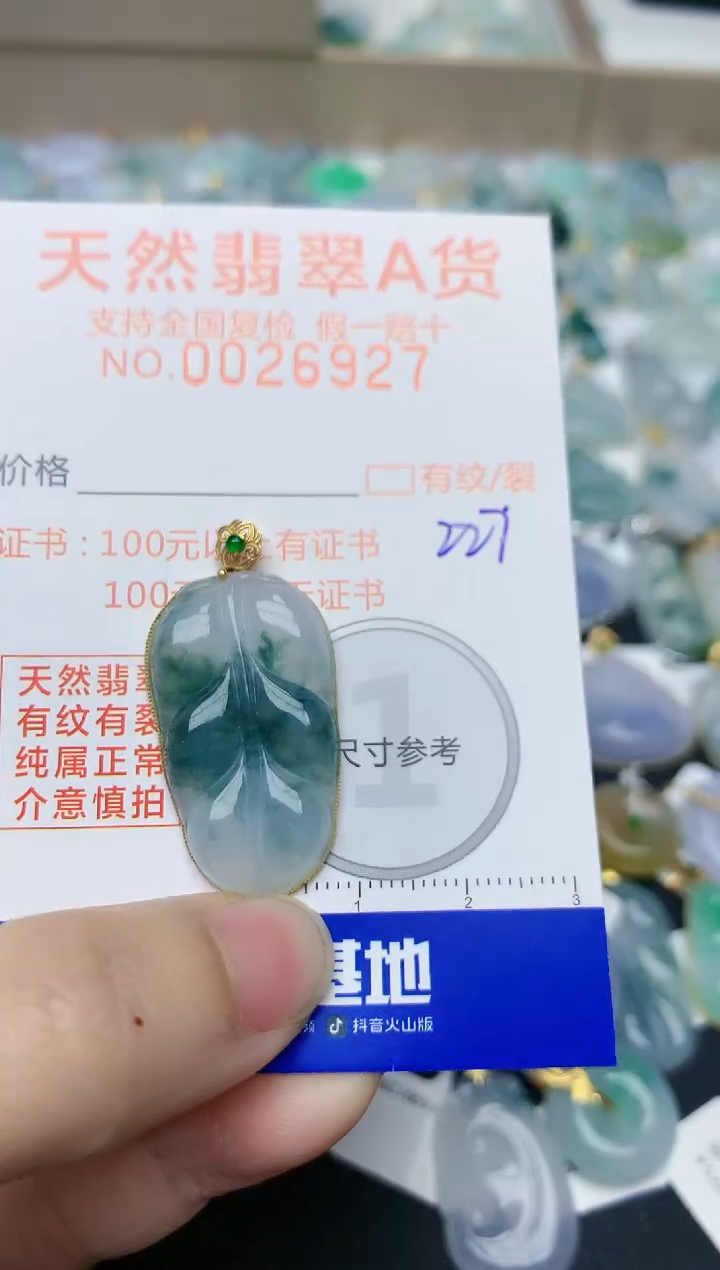 【闪购商品】翡翠颈饰18K金镶嵌天然翡翠A货    227