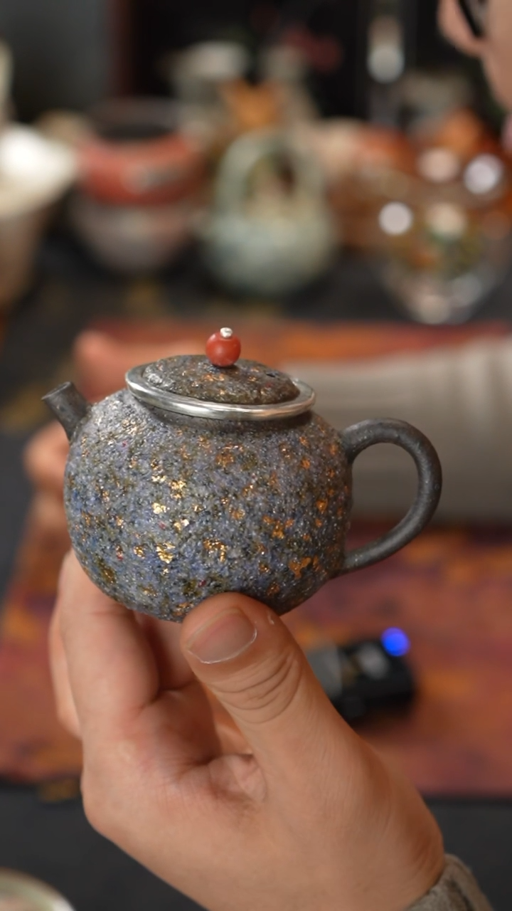 【闪购商品】高越 原矿岩矿蓝金小圆满手工壶