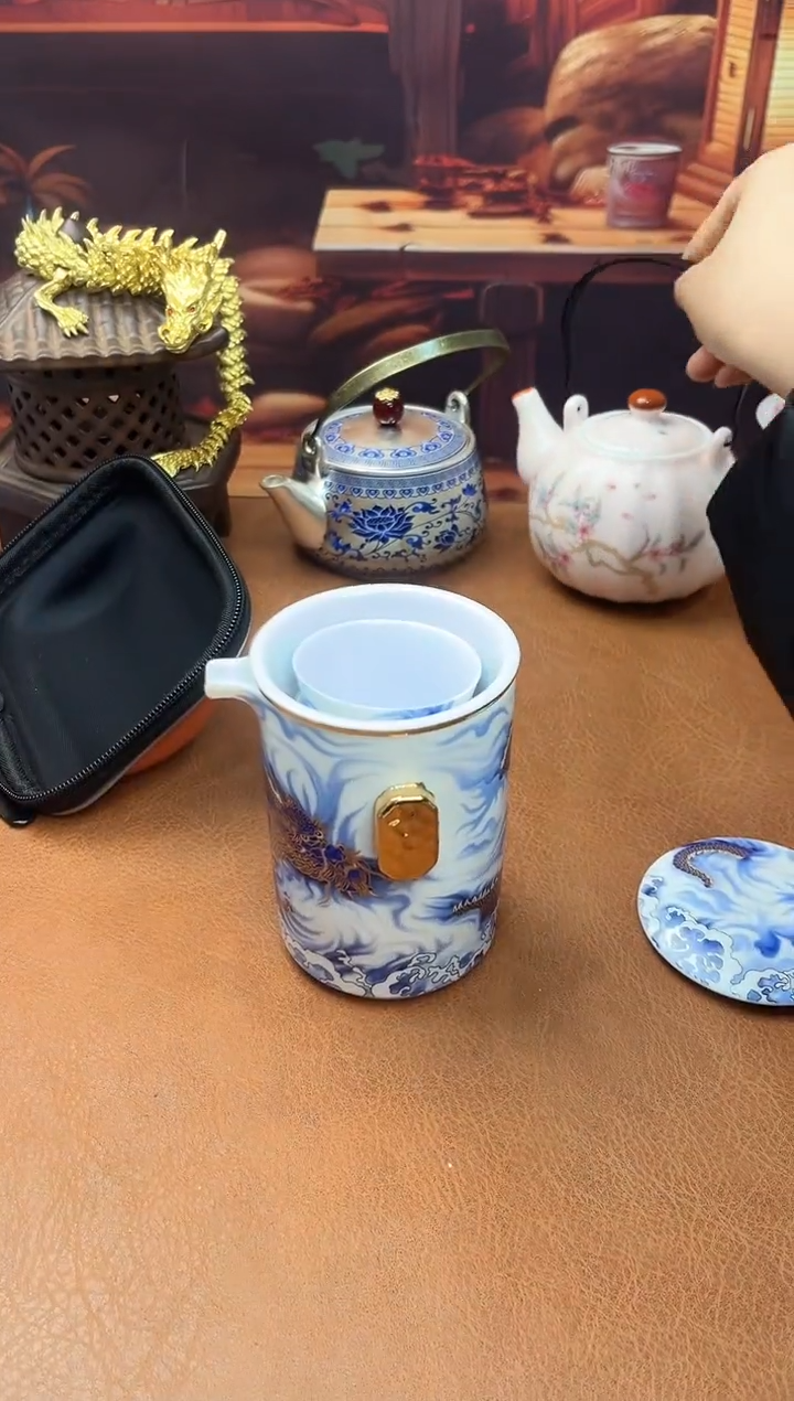 陶瓷茶具摆件旅行套组