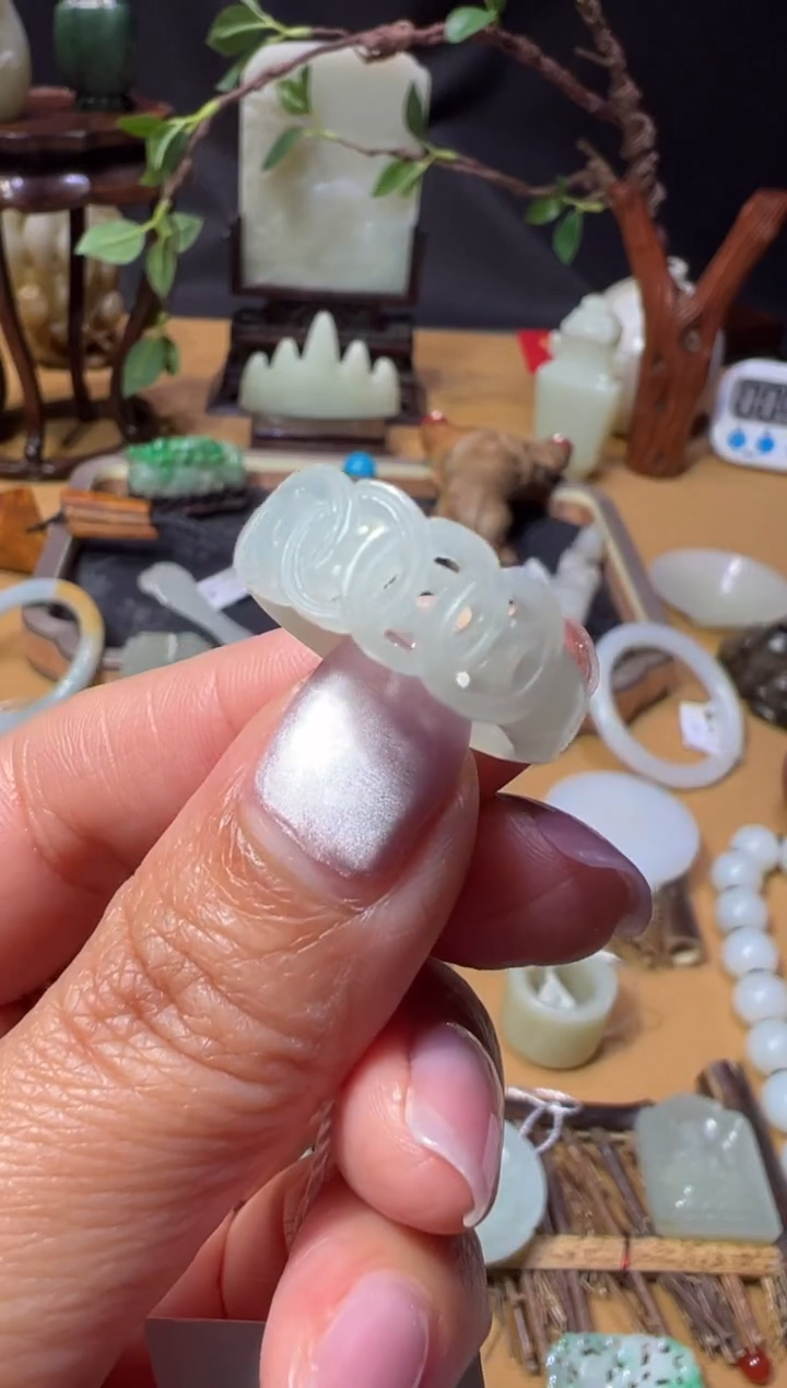 【闪购商品】和田玉XHM-895-14圈号戒指