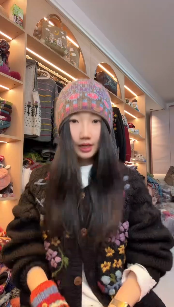 羊毛美利奴灰蓝色水母帽