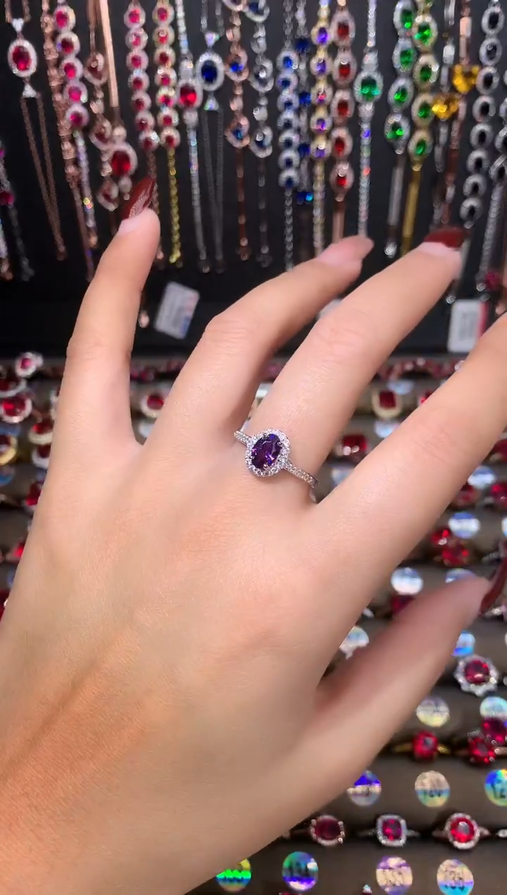 【闪购商品】水晶戒指银S925镶嵌银色5.7