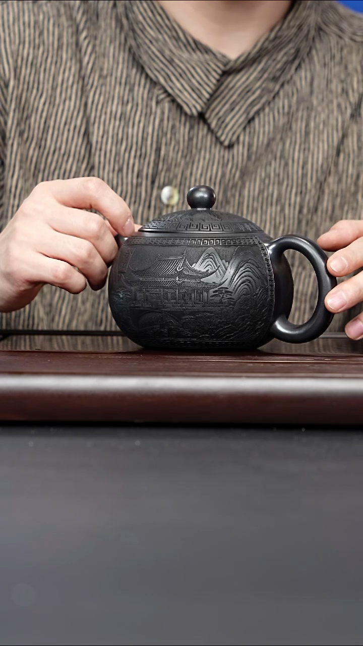 紫砂壶宜兴紫砂 亭台西施 石黄 李恒阳 636