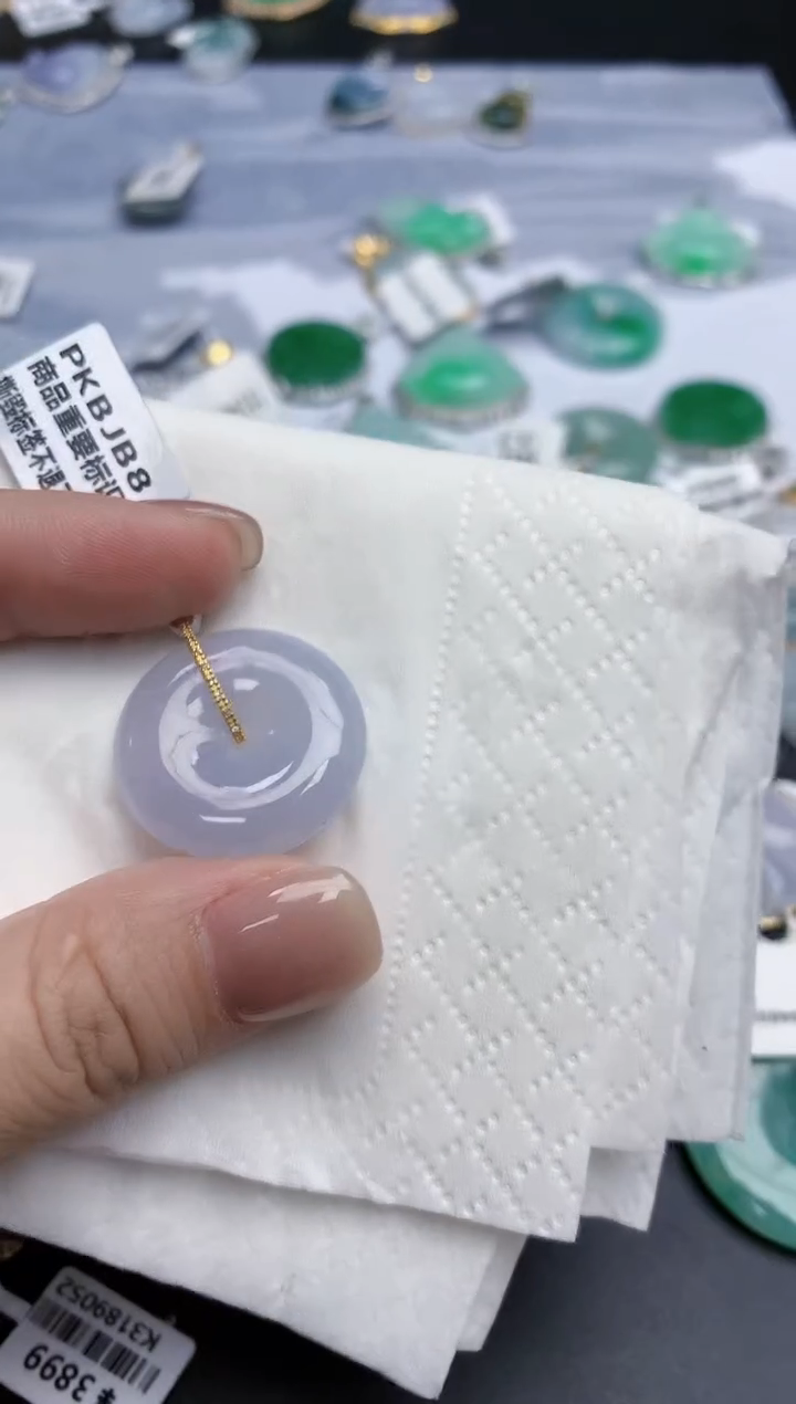 【闪购商品】翡翠颈饰18K金镶嵌天然缅甸翡翠A货