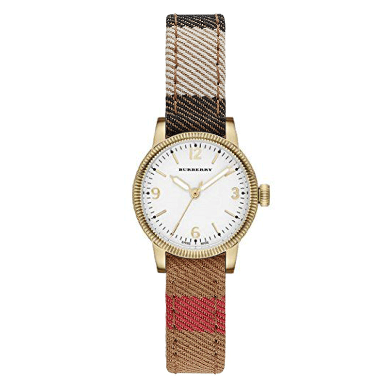 【周周专属】BURBERRY博柏利格纹金盘30MM女表BU7865