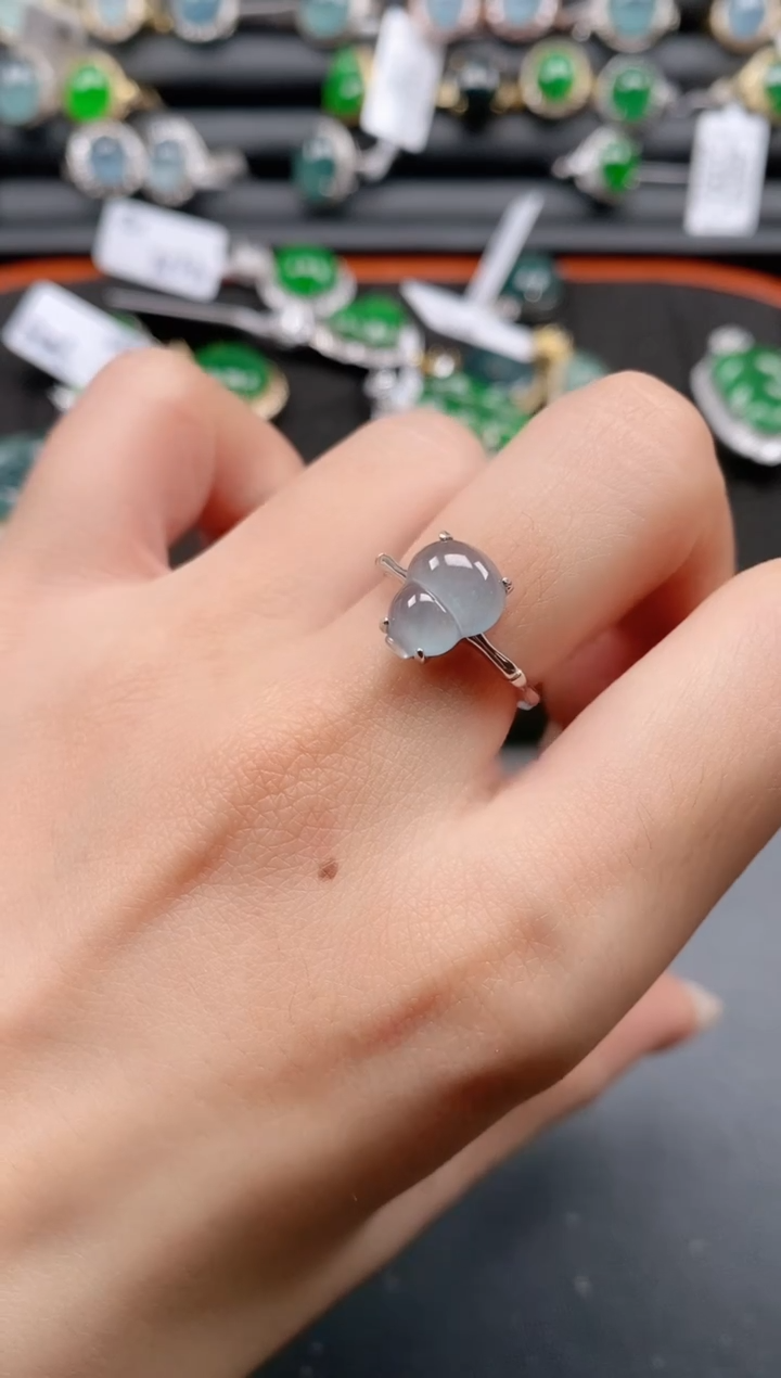 银S925镶嵌戒指翡翠1