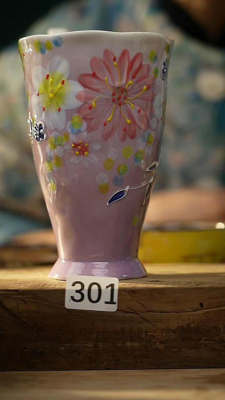 【闪购商品】瓷片新品 紫色花卉 吸管 咖啡杯