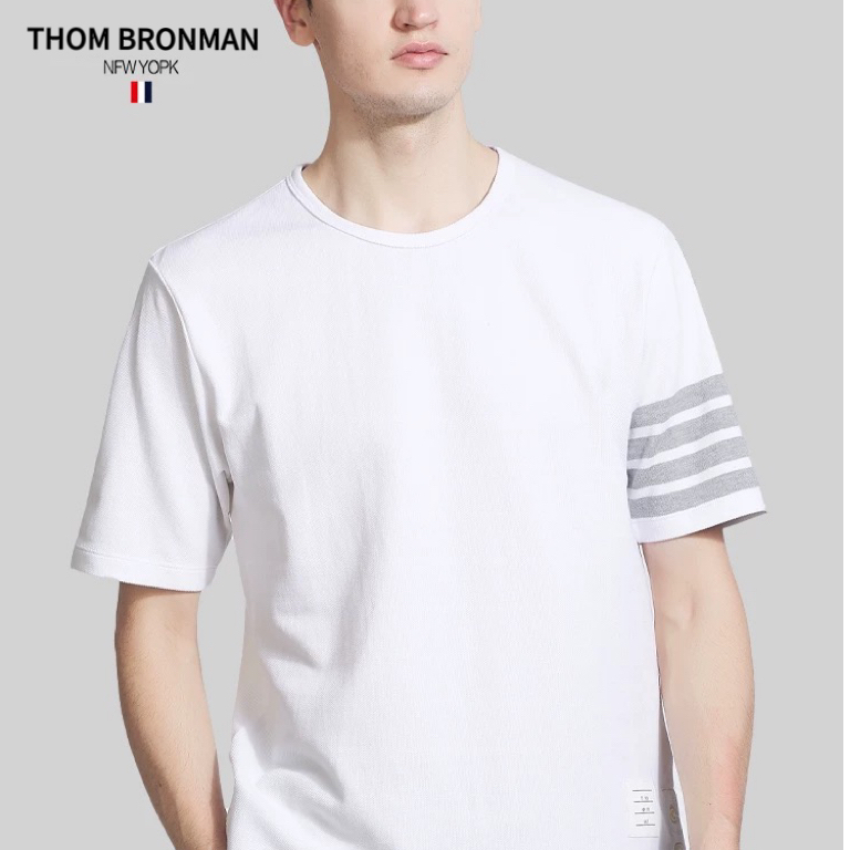 TB【官方正品】汤姆布郎/THOM BRONMAN四条纹男士圆领短袖T恤休闲夏