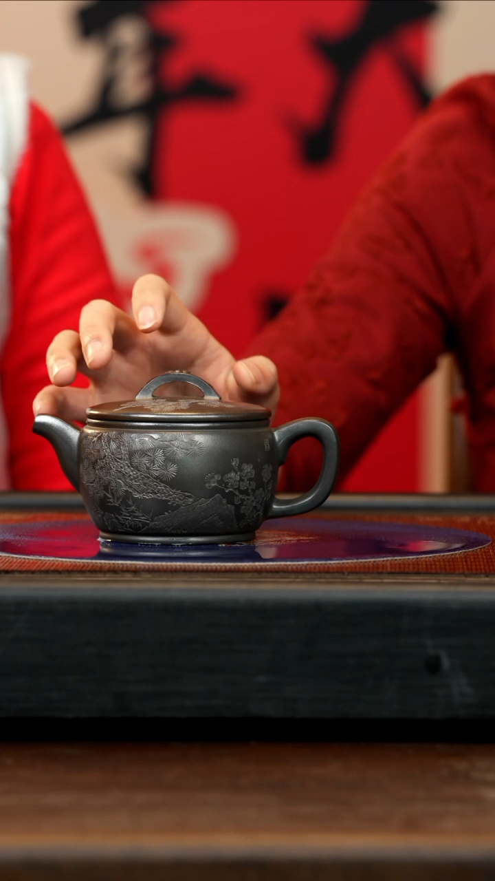 【闪购商品】紫砂茶壶ZCP 黑墩头 汉瓦
