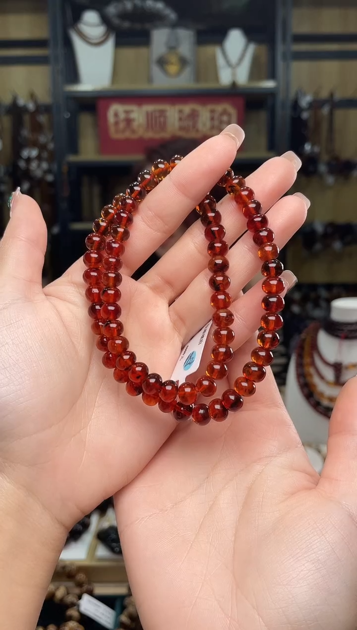 【闪购商品】琥珀裸石未镶嵌7+血珀锁骨链