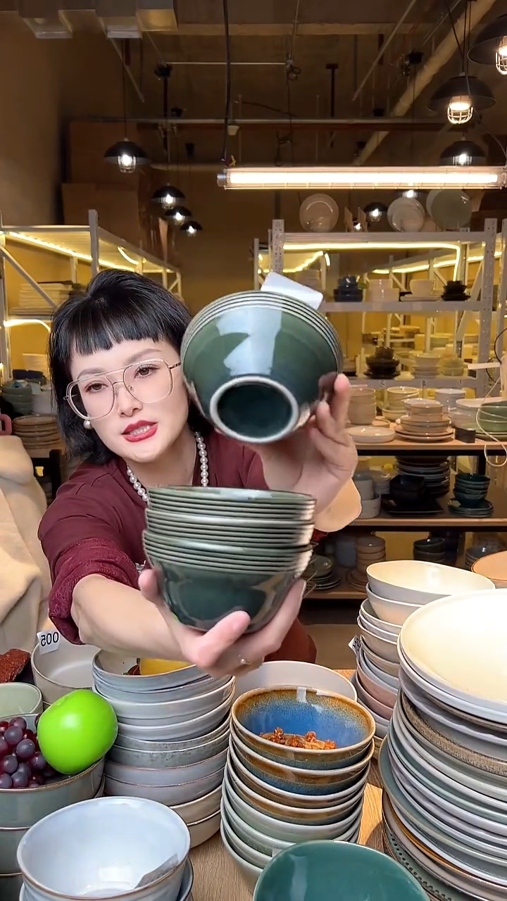 瓷219外贸尾货高温釉下彩陶瓷餐具默认微瑕