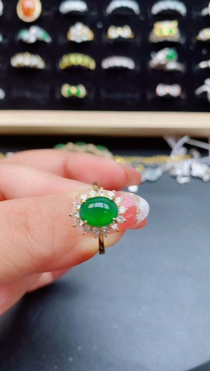 【闪购商品】翡翠戒指银S925镶嵌508050