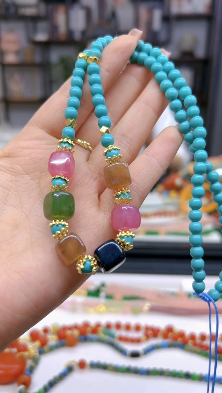 【闪购商品】碧玺颈饰未镶嵌DIY款X464