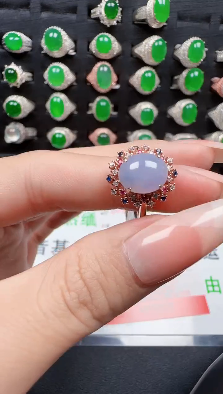 【闪购商品】翡翠戒指银S925镶嵌2219