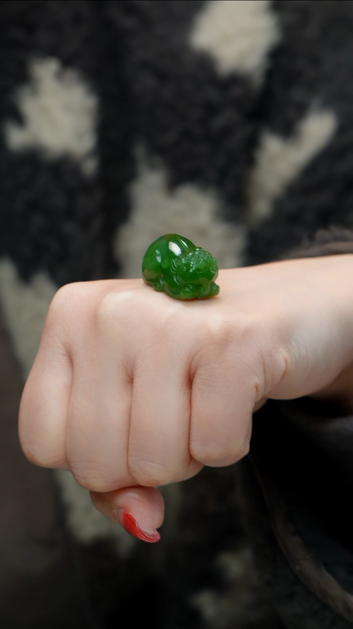 颈饰未镶嵌和田玉（碧玉）碧玉貔貅吊坠 多样性发其一