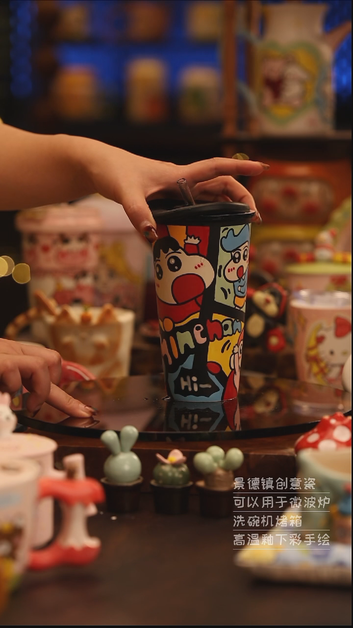陶瓷景德镇可爱陶瓷釉下彩绘设计师款