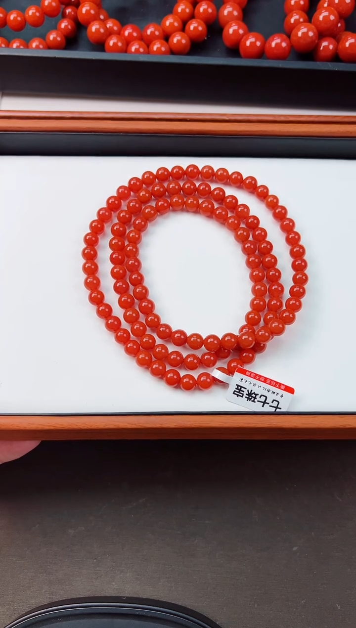 【闪购商品】南红玛瑙长串未镶嵌阿东寨亮光高高品7+一条