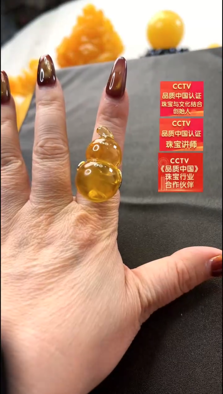 【闪购商品】琥珀戒指银S925镶嵌戒指