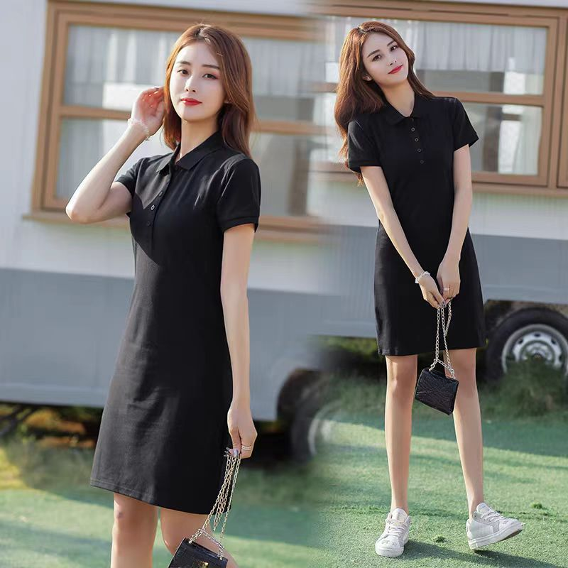 夏季时尚翻领运动风休闲连衣裙T233