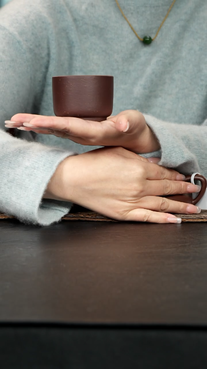 茶壶紫砂紫泥圆口杯80cc