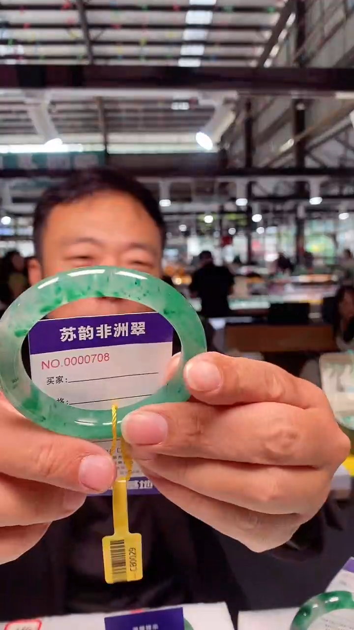 石英质玉（非洲翠）手镯未镶嵌55+