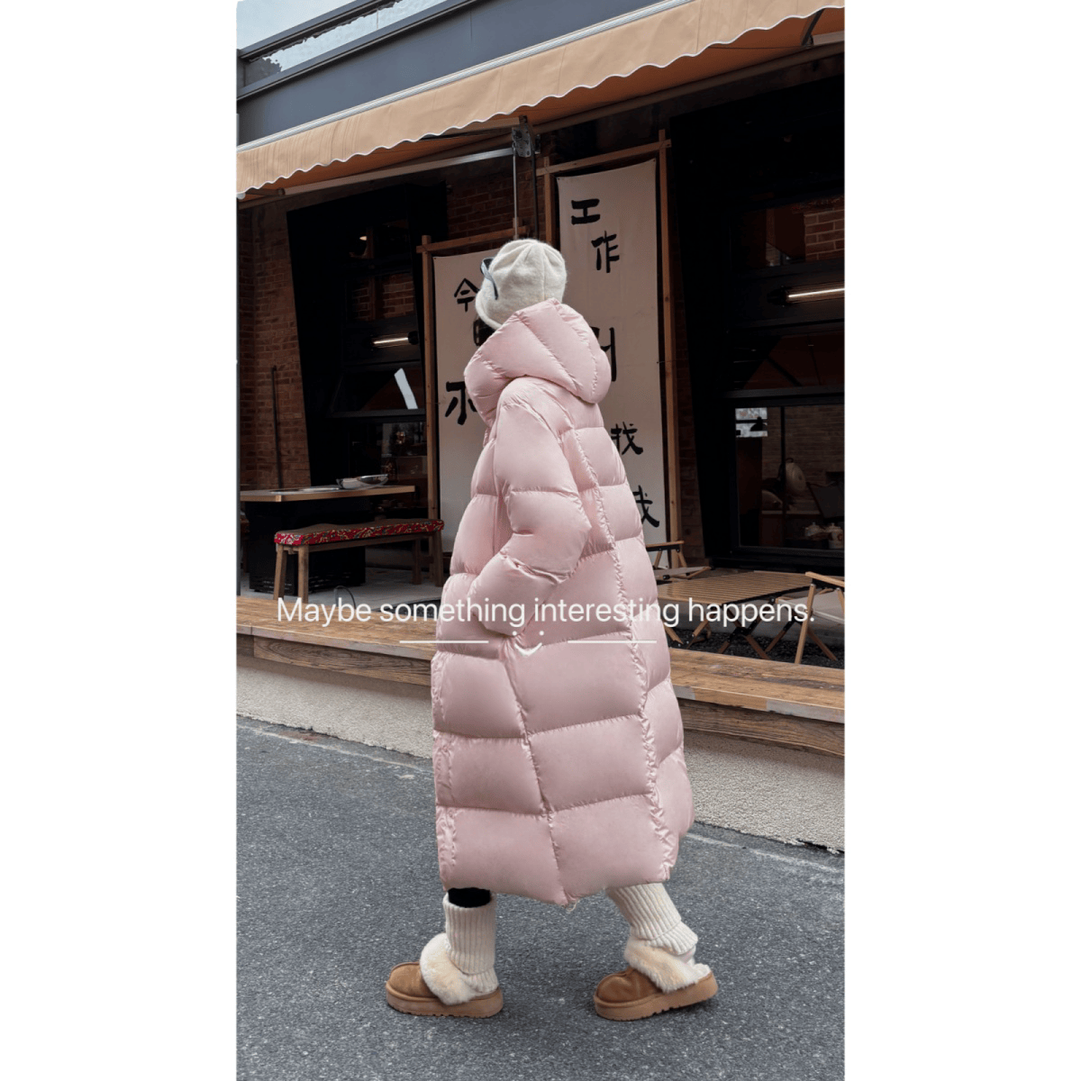 WWQS新款韩版茧型泡芙鹅绒服女长款时尚气质宽松加厚连帽过膝外套