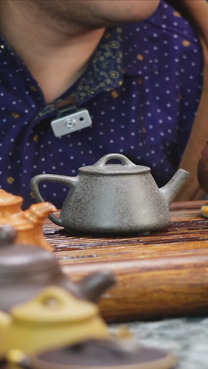 茶壶紫砂龙背山蟹壳青小高瓢