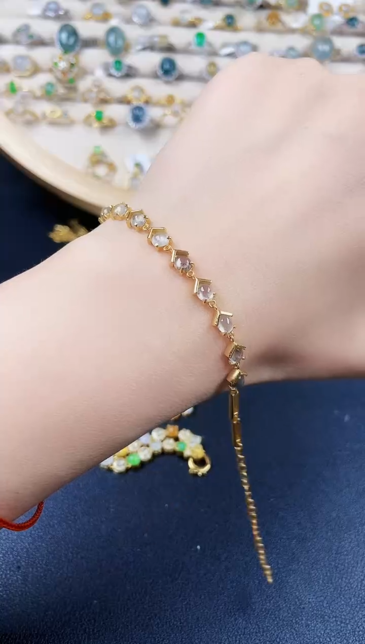 【闪购商品】银S925镶嵌翡翠手链41646