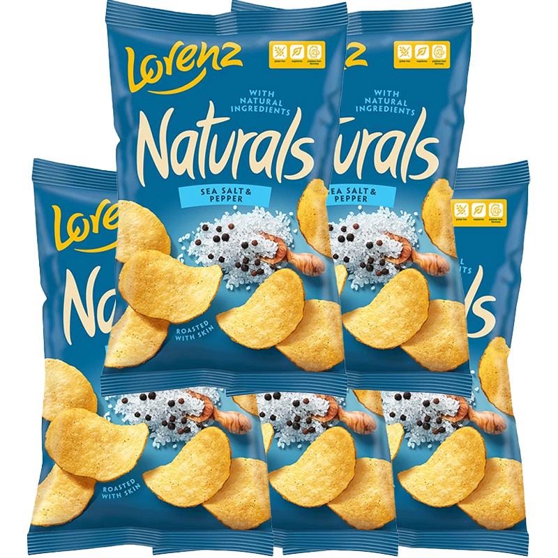 【2026年5月12日到期】德国进口劳仑兹诺然兹海盐胡椒味40g*5袋