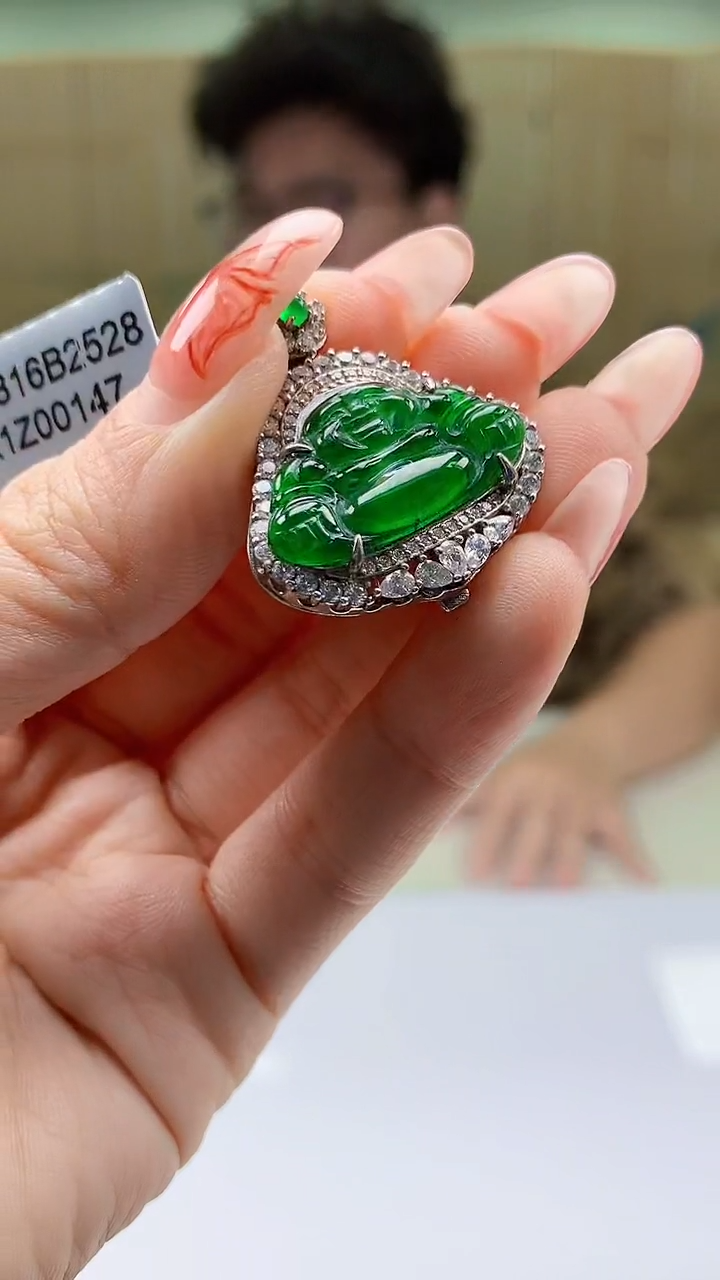 【闪购商品】定制翡翠未镶嵌4688ty-毛货挂件39