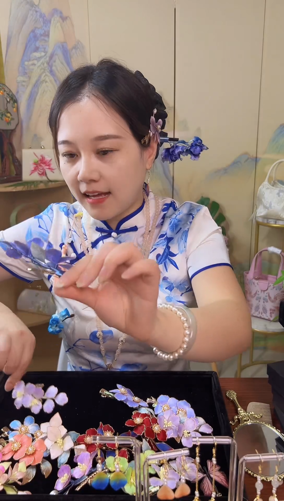 织绣非遗纯手工绒花