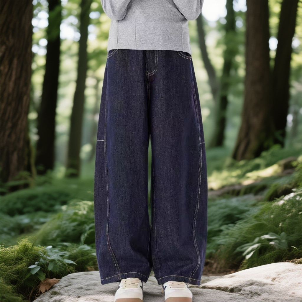 【戚悦悦】加绒 牛仔长裤男女儿童冬季运动时尚休闲牛仔卫裤996