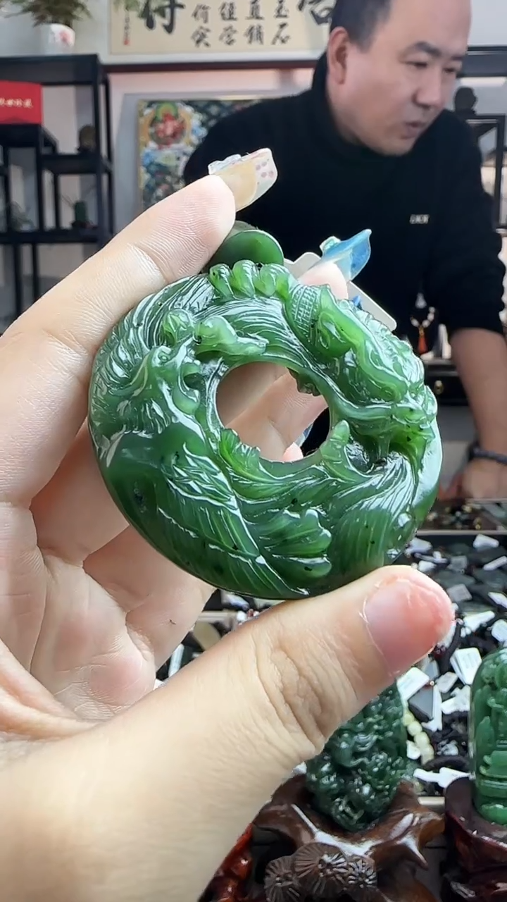 颈饰未镶嵌和田玉龙凤呈祥