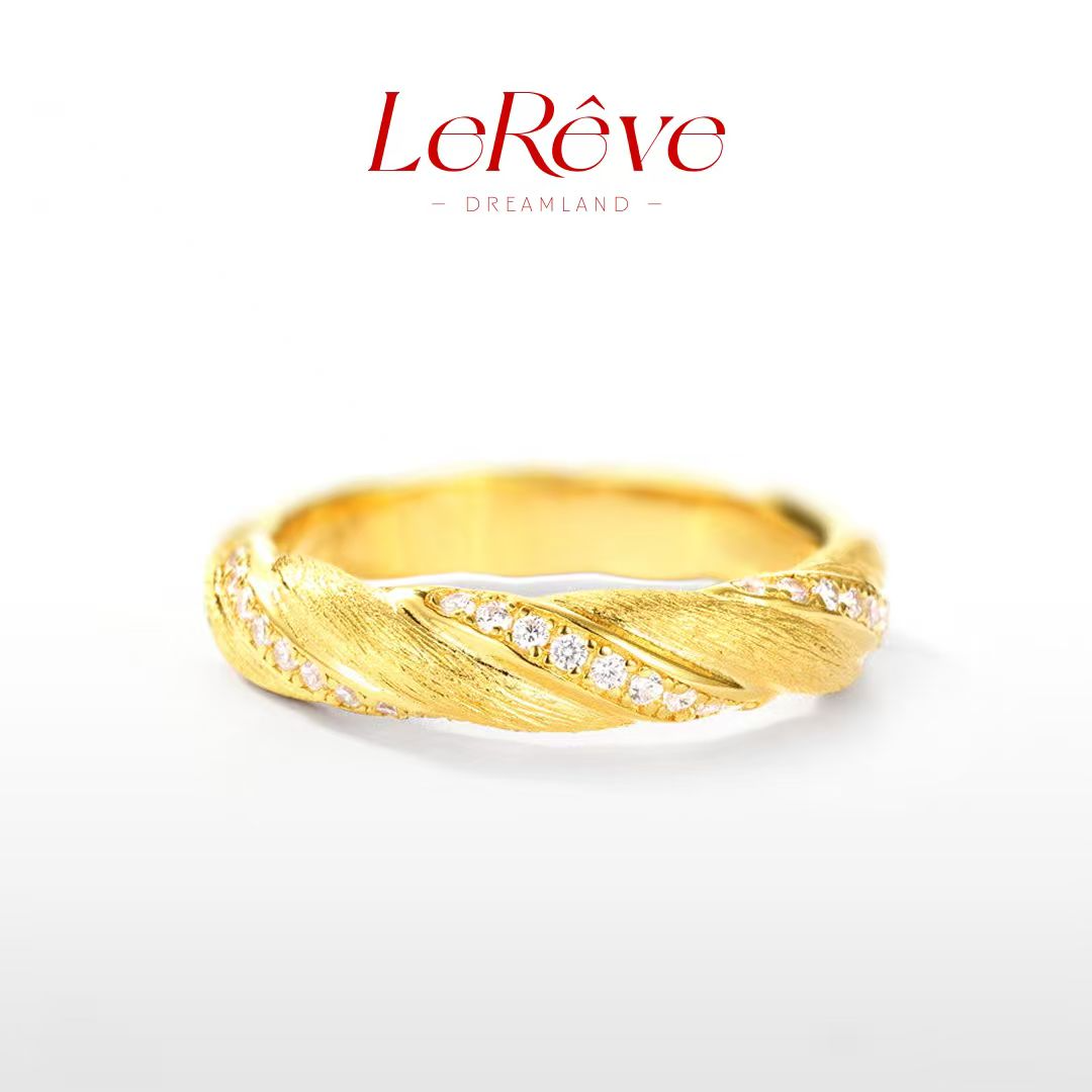 【LeReve旋转戒指】镀金中古拉丝工艺莫比乌斯环戒指