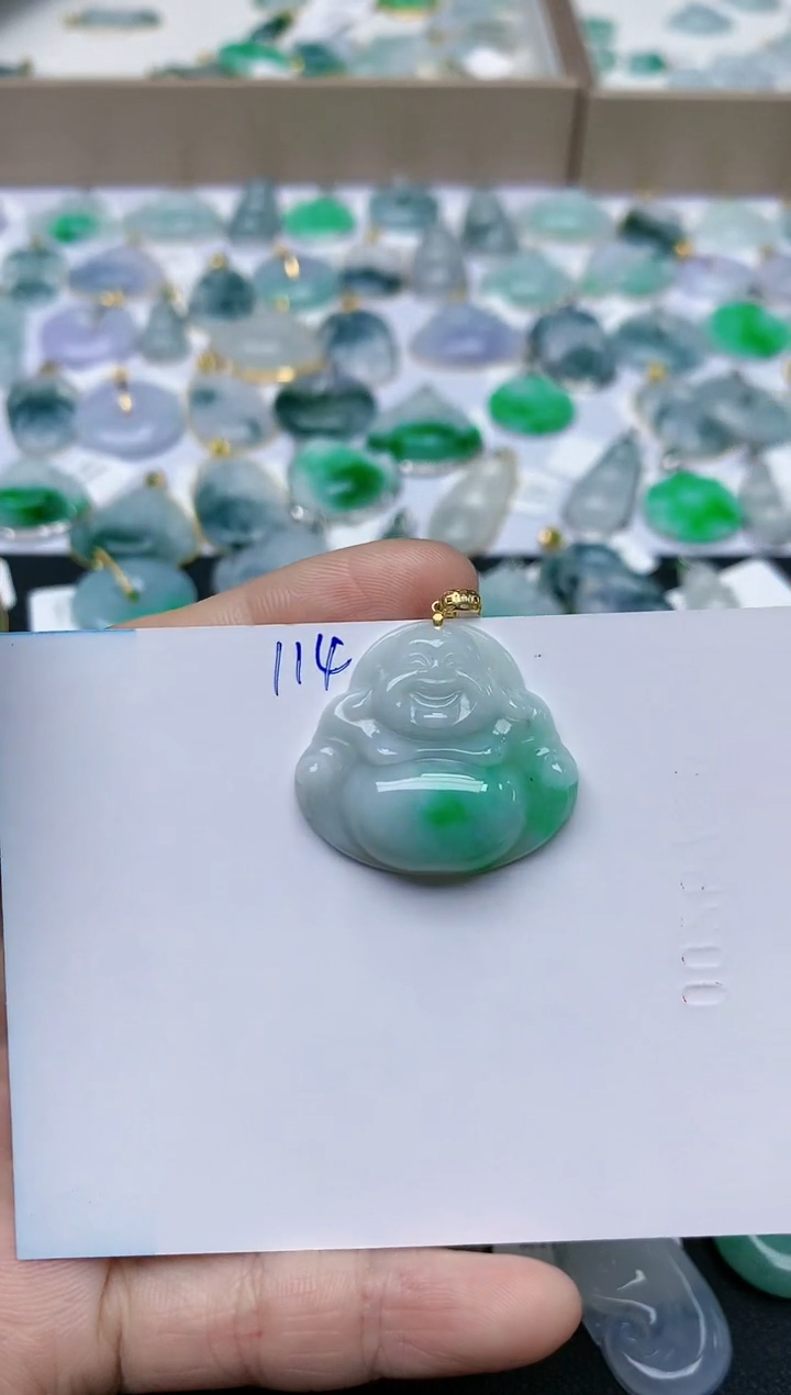 【闪购商品】翡翠颈饰18K金镶嵌天然翡翠A货    114